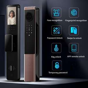 Serrure électronique numérique intelligente Sonnette d'empreintes digitales Caméra 3D Reconnaissance faciale du visage Smart Things App Anti-Theft Password Wifi - Product Image 4