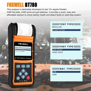 A + foxwell bt780 12V pin Tester 0-1000a xe AGM Gel ebp Pin Analyzer được xây dựng trong máy in 12V-24V bắt đầu hệ thống sạc - Product Image 2