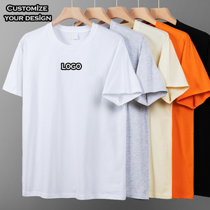 Di alta qualità di lusso personalizzato pesante 100% di cotone da uomo Oversize <span class=keywords><strong>T</strong></span> Shirt 200 grammi breve lunghezza Boxy stampante a pressione di calore per <span class=keywords><strong>h</strong></span> - Product Image 2