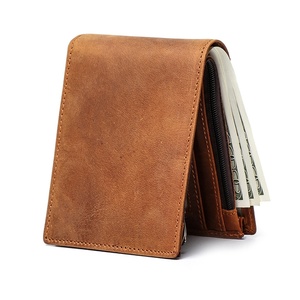 For Luxury GPS Minimalist Brown Genuine Leather Crazy Horse <b>RFID</b> Blocking Open Closure Animal Prints Horizontal <b>Wallet</b> - Product Image 2