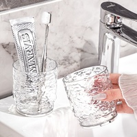 Gobelet à brosse à dents en PET motif glacier, luxe léger, pour comptoir de salle de bain, rangement pour brosses à dents et dentifrice, usage quotidien