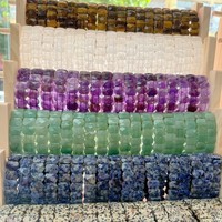 Bracelets extensibles en pierres précieuses naturelles de qualité supérieure, ovales et facettés, en cristal de quartz, agate, obsidienne, œil de tigre, pour cadeaux