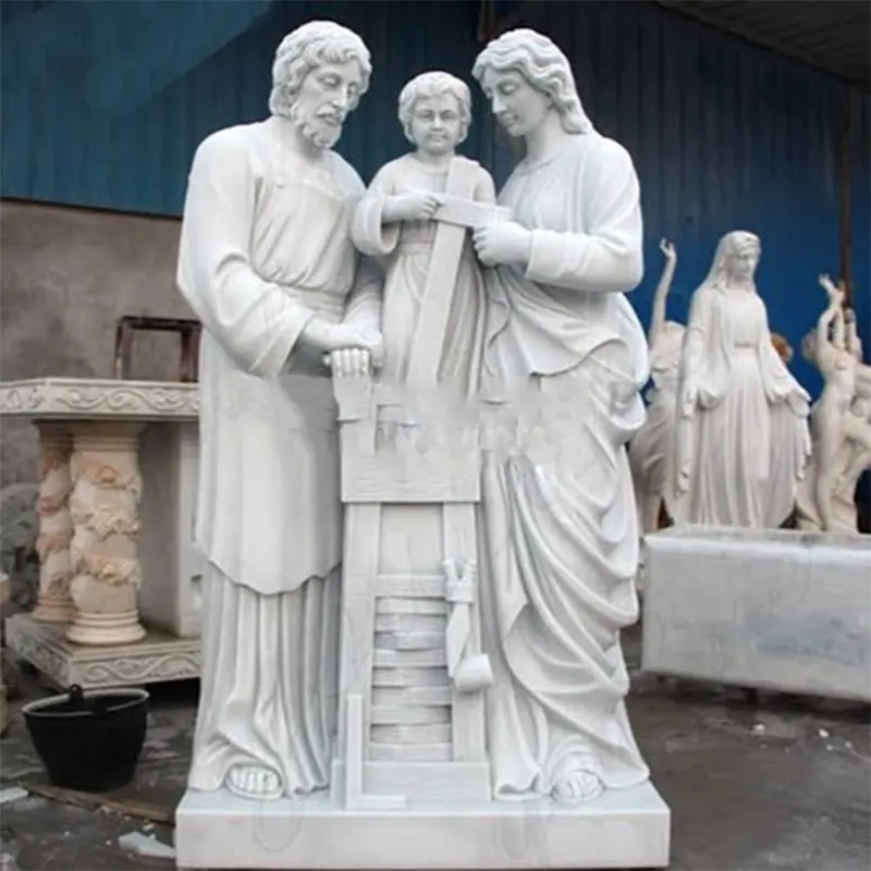 Escultura artesanal feita sob encomenda, escultura religiosa de pedra jesus e maria para decoração