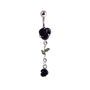 Anneau de <span class=keywords><strong>nombril</strong></span> en acier inoxydable avec fleur de rose pendante, bijoux de corps tendance, anneaux de <span class=keywords><strong>nombril</strong></span>, bijoux de <span class=keywords><strong>piercing</strong></span> de <span class=keywords><strong>nombril</strong></span> exquis - Product Image 5