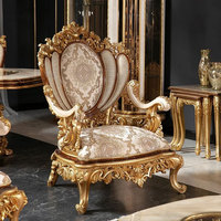 Ensemble de canapés royaux classiques en bois de luxe, revêtement en tissu, sculpté à la main, meubles de salon pour appartements, hôtels, villas