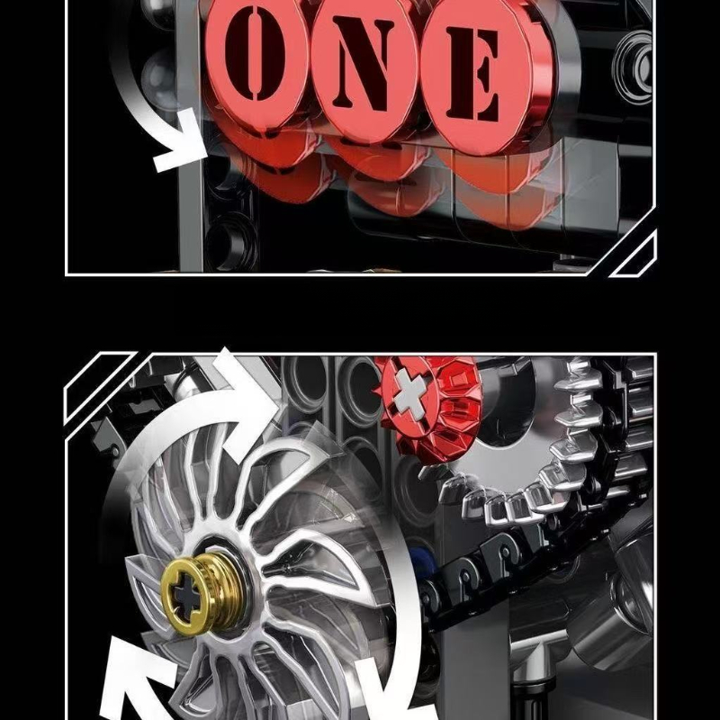 G8909 New Mini Electric Motor Supercharger V8 Engine Model Dynamic