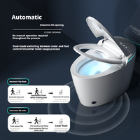 WC intelligent de luxe avec bidet intégré, à fixation au sol, chasse d'eau automatique, siège chauffant, lavage à l'eau chaude, séchage à l'air, désodorisation et télécommande