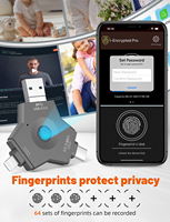 Clé USB 3.0 avec cryptage par empreinte digitale, 4-en-1 OTG, avec porte-clés, double clé USB pour photos