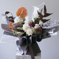 Papier Cellophane Coloré Double Face, Papier Cellophane Étanche Transparent Fleur Emballage OPP pour Bouquet, 20 Pièces