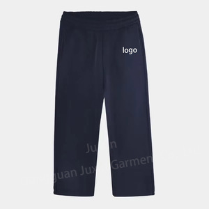 Pantalones Unisex de alta calidad personalizados algodón poliéster recto pierna abierta cremallera sólido liso neopreno en blanco Jogger pantalones de chándal para hombres - Product Image 6