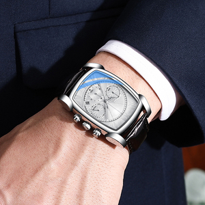 Luxury Leather Strap <strong>Rectangular</strong> Waterproof Luminous Quartz Watches for Men - Product Image 5