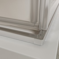 Porte de douche coulissante simple de qualité supérieure moderne avec verre trempé de 6 mm, cadre en aluminium chromé