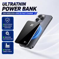 Banco de Energía Portátil con Pantalla LED Digital, Venta al por Mayor, 5000mah/10000mah, Banco de Energía Magnético