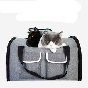 Sac de transport pour animaux de compagnie, chien, chat, petit, à double porte, pliable, respirant, à côtés souples, approuvé par les compagnies aériennes - Product Image 3