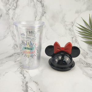 Vaso de Viaje Acrílico de 16 oz con Orejas de Mickey y <span class=keywords><strong>Minnie</strong></span> <span class=keywords><strong>Mouse</strong></span>, con Pajita - Product Image 5