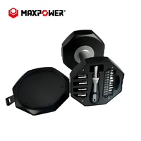 Jeu de tournevis Maxpower pour l'entretien domestique avec logo personnalisé, 20 embouts, kit d'outils domestiques avec boîte à outils en forme d'haltère facile à transporter