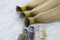 Extensions capillaires européennes en gros 2025 à pointe nano, 100 % cheveux humains vierges doublement étirés, doux, brillants, texture lisse/ondulée/bouclée/frisée