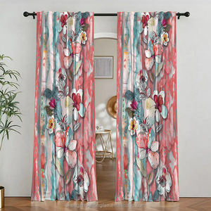 Aquarelle occultant chambre assombrissement velours isolation thermique économie d'énergie rideaux de fenêtre chaque taille 59 pouces * 98 pouces velours bleu - Product Image 2