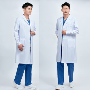 Color personalizado Unisex Invierno Manga larga Doctor Lab Bata Algodón Poliéster Hospital Salón de belleza Ropa DE TRABAJO - Product Image 1