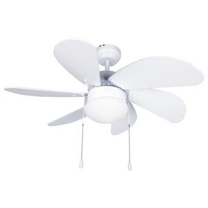 Ventilatore da soffitto con luce, 6 pale in legno, motore silenzioso, ideale per ventilare e decorare gli spazi interni. - Product Image 1