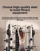 Machine Smith multifonctionnelle avec rack de musculation, crossover par câble et pile de poids pour entraînement complet du corps à domicile, capacité 1000 kg