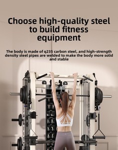 Machine Smith multifonctionnelle avec rack de musculation, crossover par câble et pile de poids pour entraînement complet du corps à domicile, capacité 1000 kg - Product Image 5