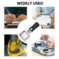 5x 45x Illuminated Magnifier with LED Light UV Lamp Handheld Magnifying Glass Reading Loupe Glass Jewelry Magnifier
