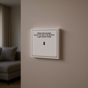 White Illuminated Cover For Zen <b>Line</b> Button Light <b>Switch</b> Plate - Product Image 3