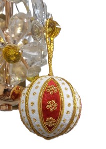Handmade Zari Embroidery Christmas <b>Tree</b> Hanging Ornament Balls Shape Multi Color With Beaded Work Used For Festivals Decoration - Product Image 5