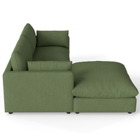 Sofa Modular bentuk L, bahan kain ruang tamu Modern furnitur tiga dudukan