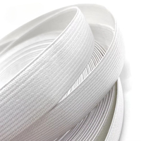 Bande élastique plate tricotée extensible en caoutchouc polyester noir et blanc de couleur en largeur personnalisée pour la couture