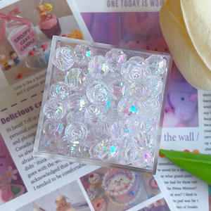 Perles acryliques modernes de 8 mm, électro-plaquées de couleur ultraviolette, à fleurs, très vendues, accessoires décoratifs faits à la main, bricolage, téléphone portable - Product Image 5