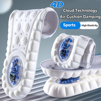 Semelles intérieures de sport confortables en PU haute élasticité avec technologie 4D Cloud, anti-odeur, rebond doux et coussin d'air, antibactériennes