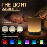 Portable Smart Touch sans fil bleu dent haut-parleur lecteur Led coloré veilleuse Table de chevet lampe Support Tf carte Aux avec micro