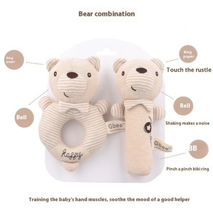 Gbee <span class=keywords><strong>Jouet</strong></span> pour bébé en coton biologique manivelle Poupée de confort pour nouveau-né Bébé 0-1 an Hochet Transat & Jumper - Product Image 3