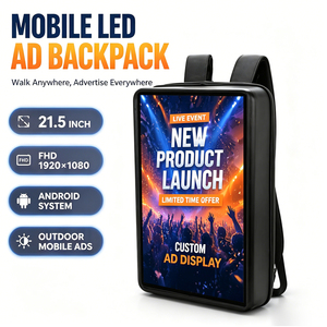 Zaino pubblicitario mobile digitale da 21,5 pollici con display touch LCD personalizzabile Android per marketing ambulante - Product Image 2