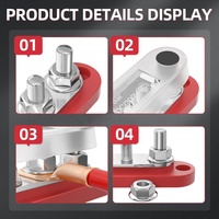 4xM8 5xM6 6xM 8/M10 4 5 6 7 bornes à goujon vis noir/rouge BusBar 150A 300A 48VDC bloc de Distribution d'alimentation avec couvercle pour marine