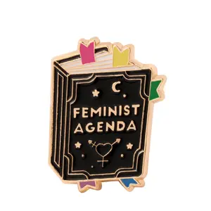 Punk Creatieve Gentleman Broche Boek Lamp Houder Mode Feministische Agenda Email Reversspeldjes