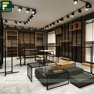 Expositor de ropa minimalista para boutique, panel flotante, armario colgante para prendas, bloque visual limpio - Product Image 1