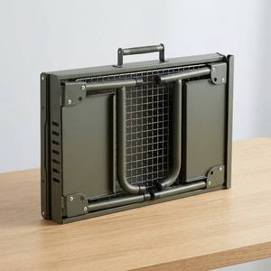 Barbecue au <span class=keywords><strong>charbon</strong></span> de bois vert pliable à pieds hauts, portable, pour table, avec deux étagères latérales pour la préparation, idéal pour <span class=keywords><strong>le</strong></span> camping - Product Image 3