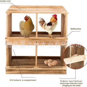 Gallinero de madera con compartimento cuadrado, nido exterior de madera maciza, jaula completa para pollos, ecológico, estilo moderno y sencillo. - Product Image 5