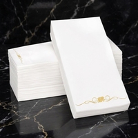 Serviettes jetables en Airlaid effet lin blanc avec logo personnalisé pour la restauration, les hôtels, les mariages, les traiteurs, OEM