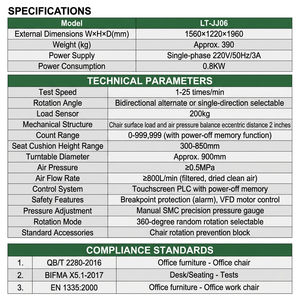 Probador de vida útil de sillas de oficina giratorias automáticas Lituo con estándar BIFMA X5.1, control PLC de alta precisión, 380V/220V para pruebas de oficina - Product Image 4