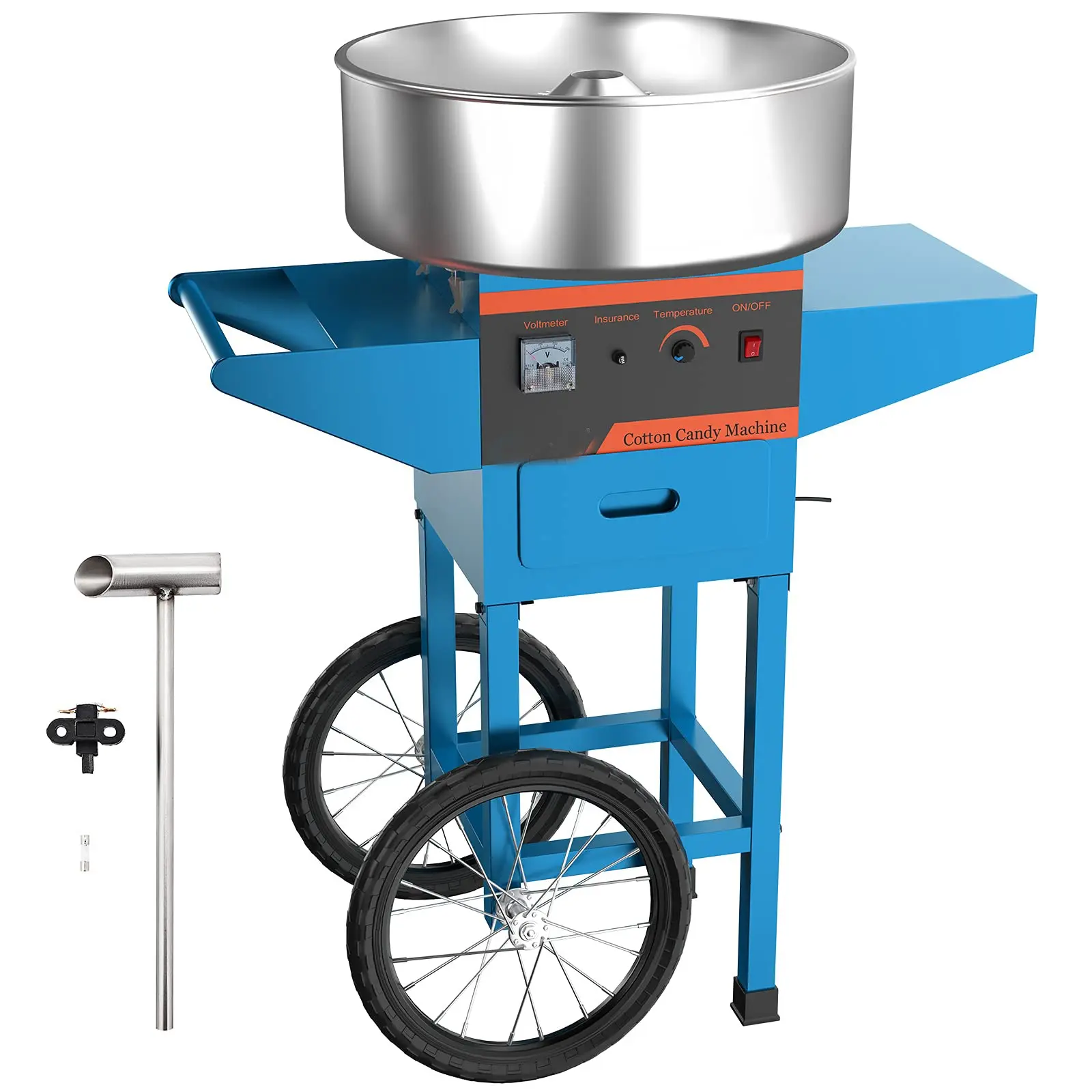 High Productivity Electric Cotton Candy Machine with Cart/Trolley/Wheels machine a barbe a papa avec chariot