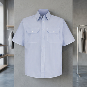 Chemise d'uniforme de travail de luxe à manches courtes pour hommes de taille haute personnalisée - Product Image 3