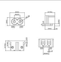Prise électrique industrielle C8 2,5A 5A 250V, connecteur d'alimentation mâle 2 broches, petite prise IEC, entrée de courant alternatif C8 avec capuchon étanche