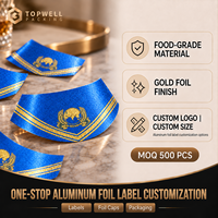 Étiquettes LED personnalisées en feuille d'aluminium dorée scintillante, autocollant imperméable, étiquette personnalisée pour bouteille de vin ou de bière