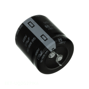 Condensateur canal fabricant CAP ALUM 270UF 20% 400V SNAP TH 270 uF à montage traversant EET-UQ2G271KA - Product Image 1