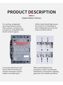 คอนแทคเตอร์ ABB รุ่น AF116-30-11-13 แบบ 3 เฟส 3 โพล 116A AC-3/160A AC-1 55kW/400V 100-250V คอยล์แรงดันกว้าง 1NO+1NC ของแท้ - Product Image 3
