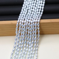 Perles en verre ovales irisées 4x6mm, imitation perle, multicolores, trou droit, perles en vrac pour l'artisanat DIY automne-hiver